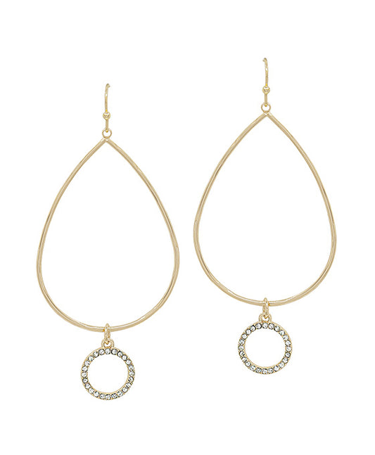 Texture Casting w/ Round Pave Teardrop Earring