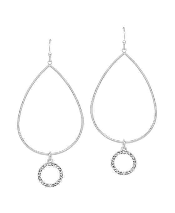 Texture Casting w/ Round Pave Teardrop Earring