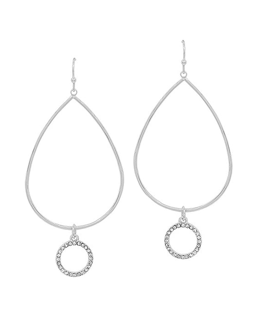 Texture Casting w/ Round Pave Teardrop Earring