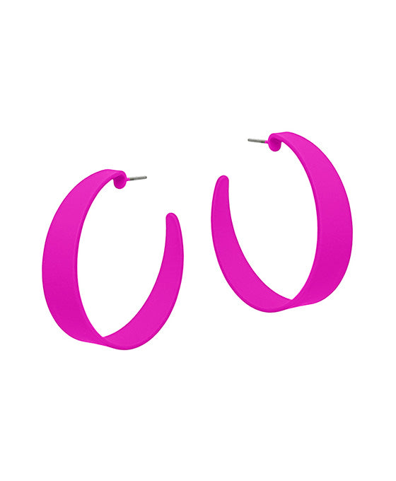 1.5 inches Round Metal Coated Hoop Earring