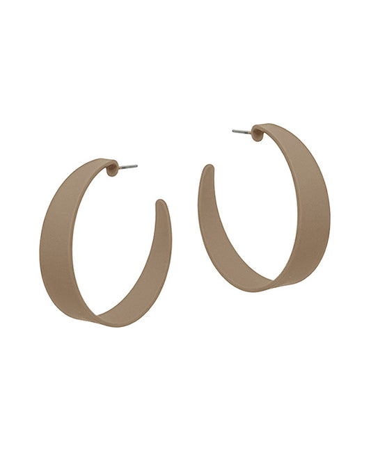 1.5 inches Round Metal Coated Hoop Earring