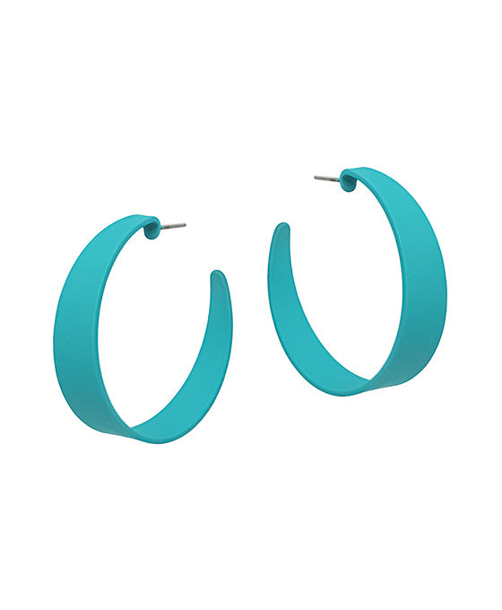 1.5 inches Round Metal Coated Hoop Earring