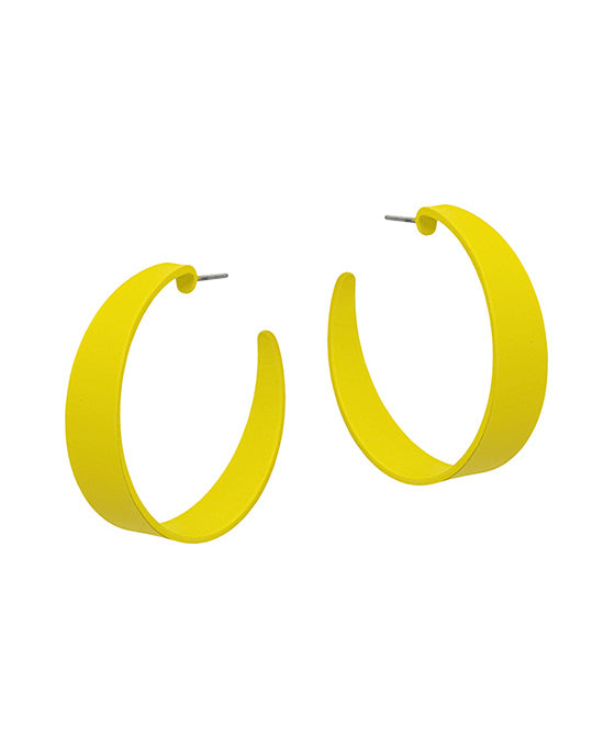 1.5 inches Round Metal Coated Hoop Earring