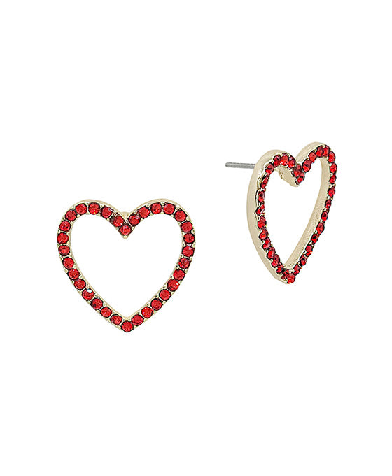 Heart Pave Post Earring