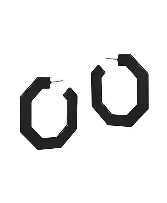 Metalic Color Coat Geo Shape Earring