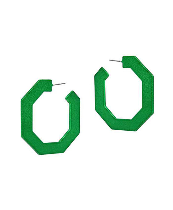 Metalic Color Coat Geo Shape Earring
