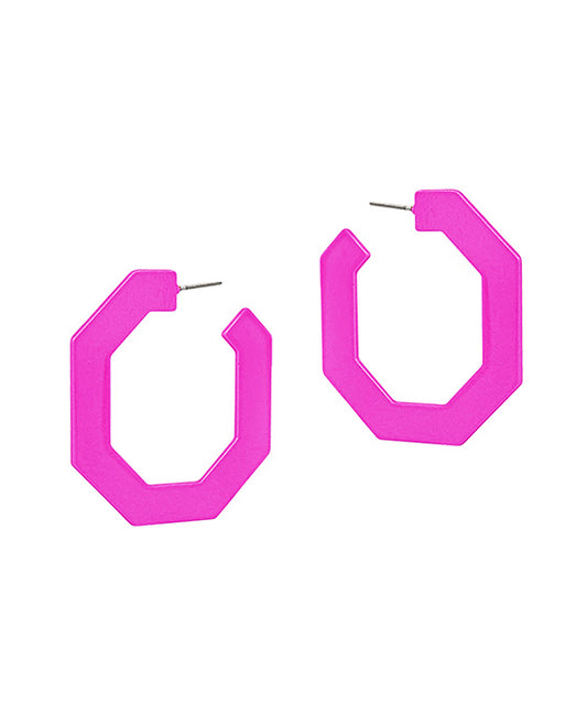 Metalic Color Coat Geo Shape Earring