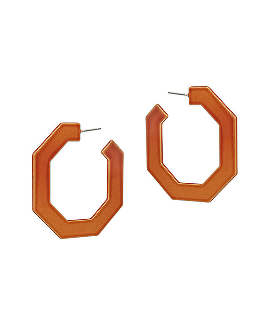 Metalic Color Coat Geo Shape Earring