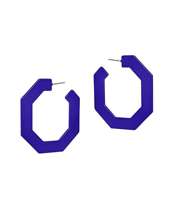 Metalic Color Coat Geo Shape Earring
