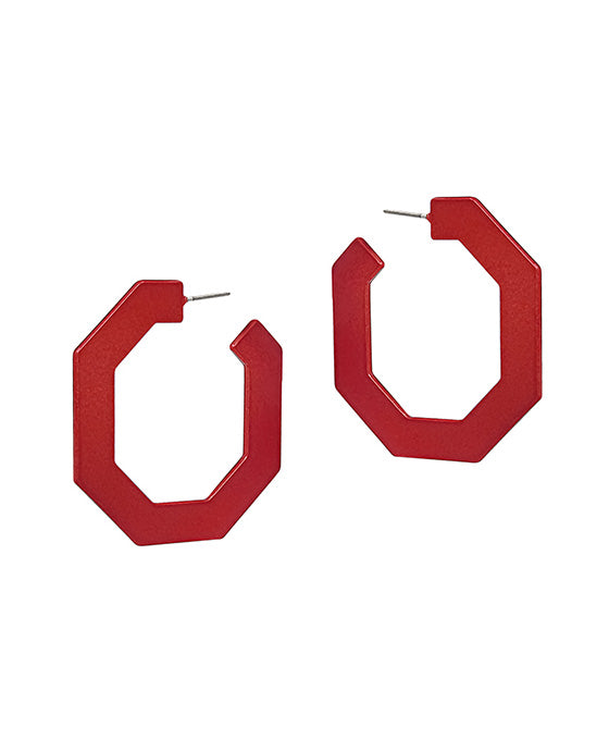 Metalic Color Coat Geo Shape Earring