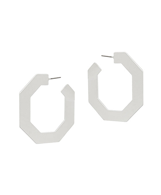Metalic Color Coat Geo Shape Earring