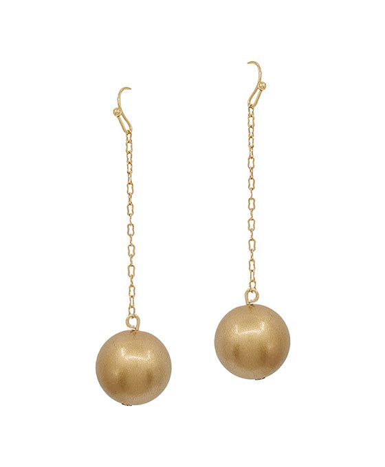 18mm Color Coating Ball Drop Linear Earring