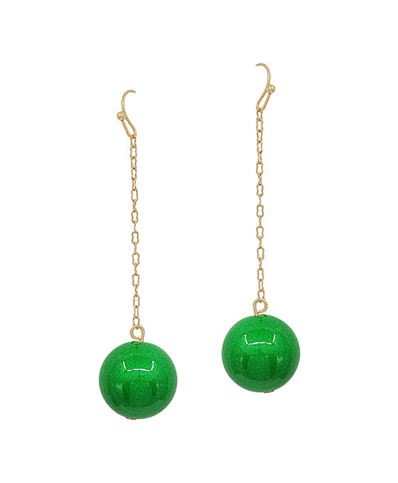 18mm Color Coating Ball Drop Linear Earring