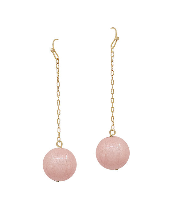 18mm Color Coating Ball Drop Linear Earring