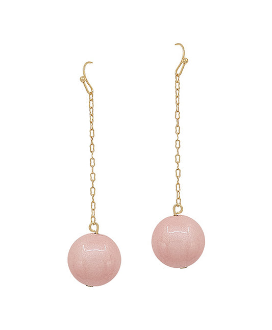 18mm Color Coating Ball Drop Linear Earring