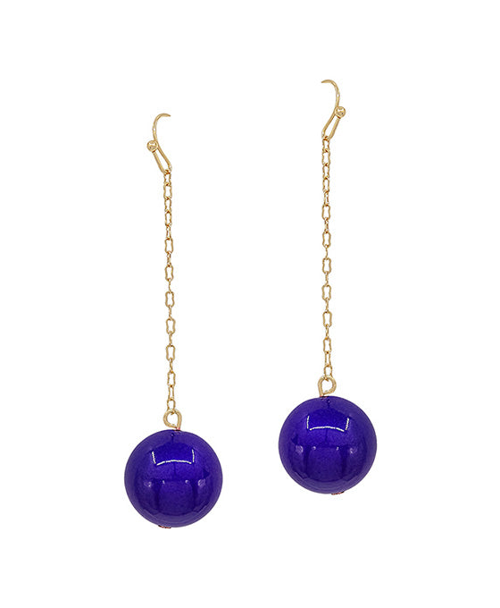 18mm Color Coating Ball Drop Linear Earring