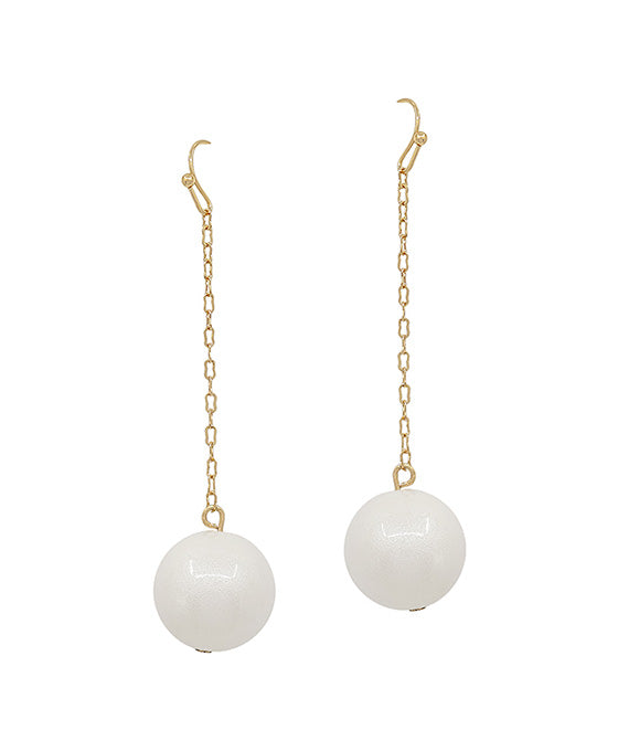 18mm Color Coating Ball Drop Linear Earring