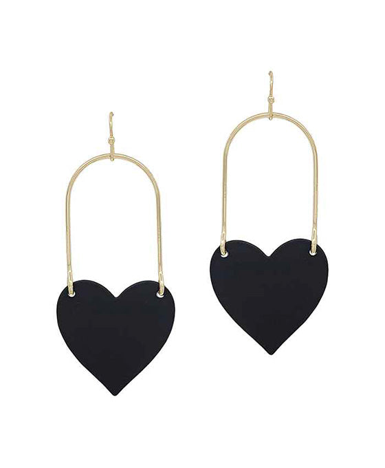 Oval Shape Wire w/ Heart Earring
