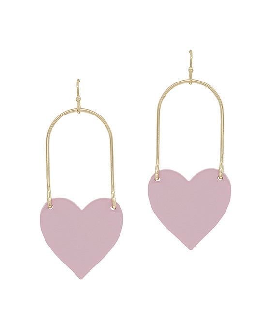 Oval Shape Wire w/ Heart Earring