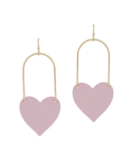 Oval Shape Wire w/ Heart Earring