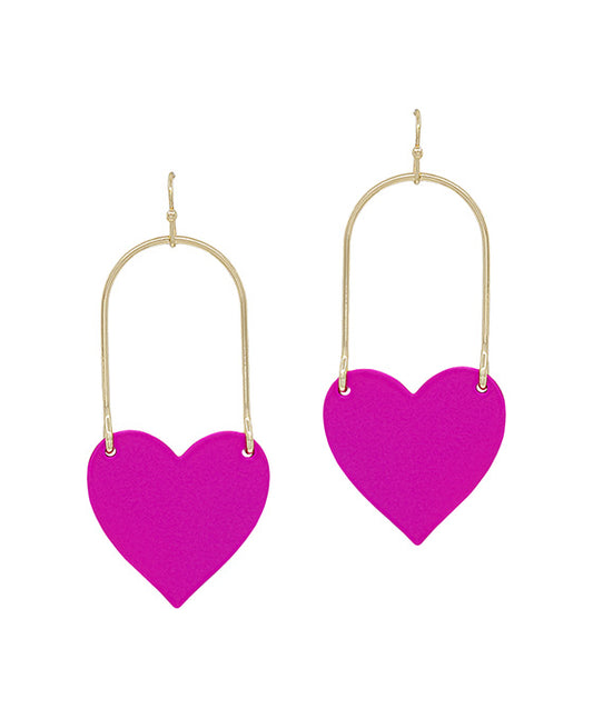 Oval Shape Wire w/ Heart Earring