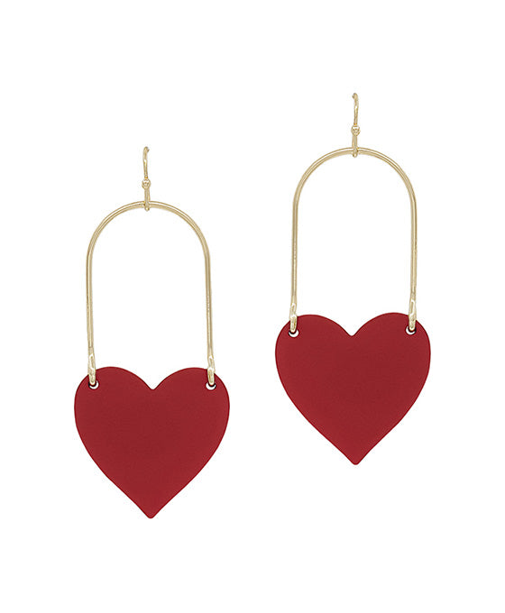 Oval Shape Wire w/ Heart Earring