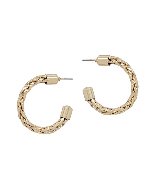 30mm Braided Metal Hoop Post Earring