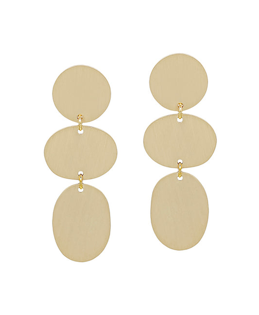 Brushed Texture Metal 3 Drops Earring