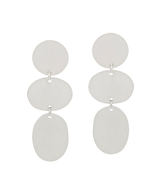 Brushed Texture Metal 3 Drops Earring