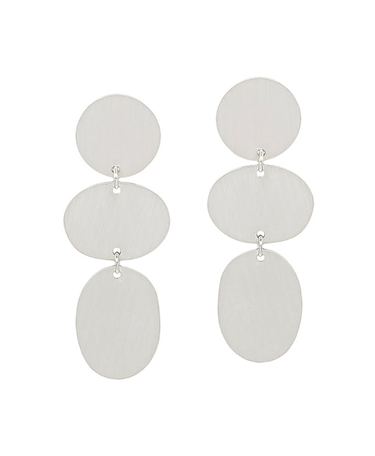 Brushed Texture Metal 3 Drops Earring