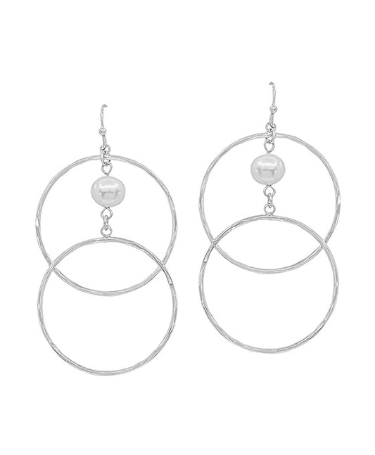 Fresh Water Pearl Accent Double Round Earring