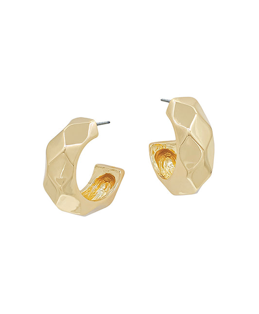 Diamond Cut In/Out Hoop Earring
