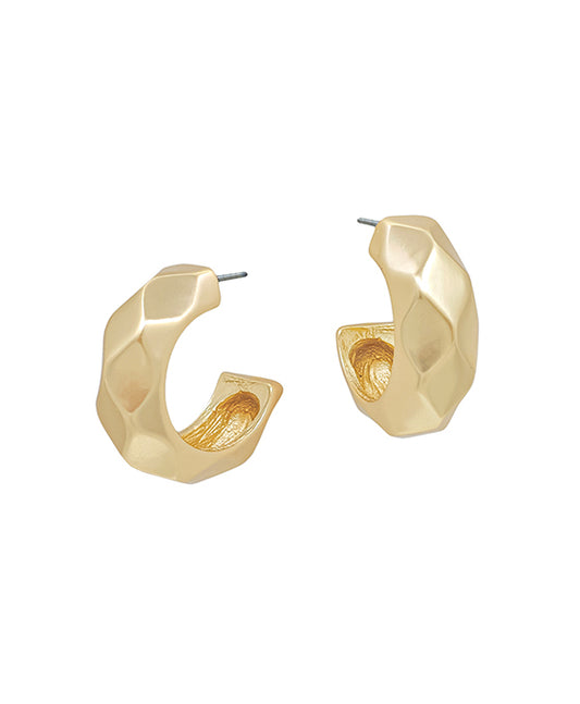 Diamond Cut In/Out Hoop Earring