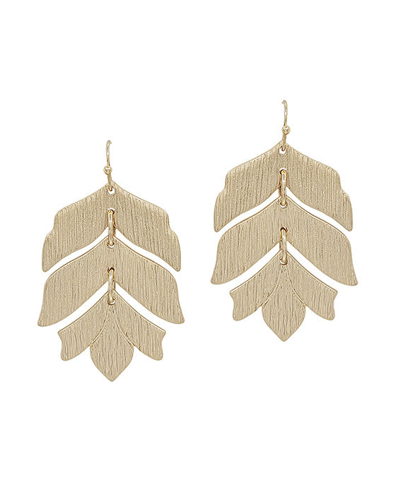Flower Shape Textured Metal Earring