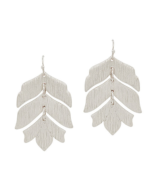Flower Shape Textured Metal Earring