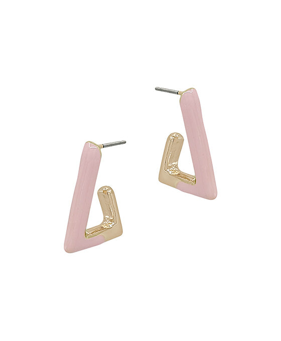 Triangle Shape Epoxy Color Coat Post Earring