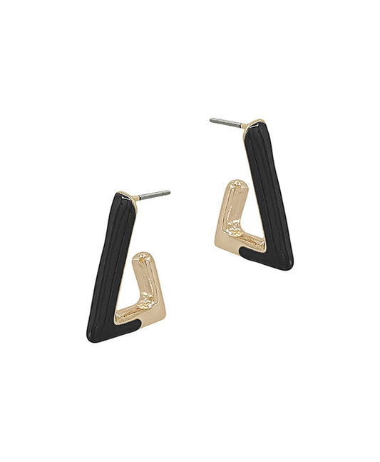 Triangle Shape Epoxy Color Coat Post Earring