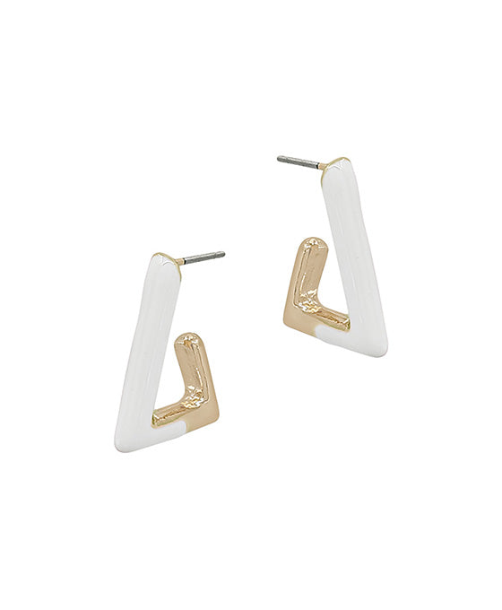 Triangle Shape Epoxy Color Coat Post Earring