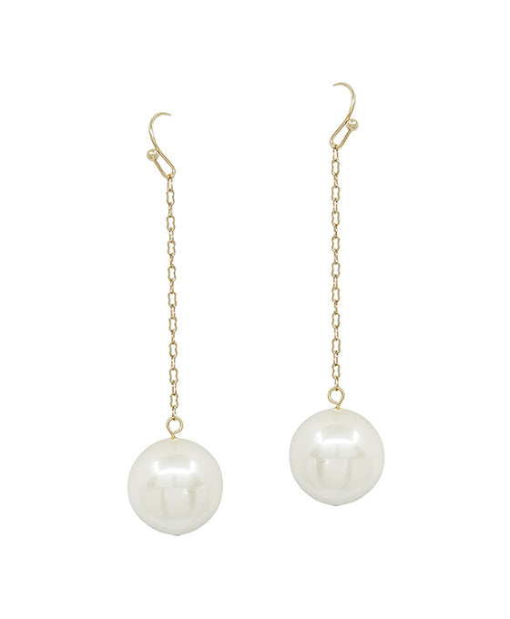18mm Pearl Drop Chain Linear Earring