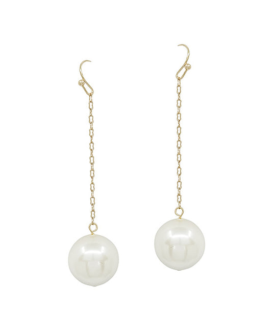 18mm Pearl Drop Chain Linear Earring