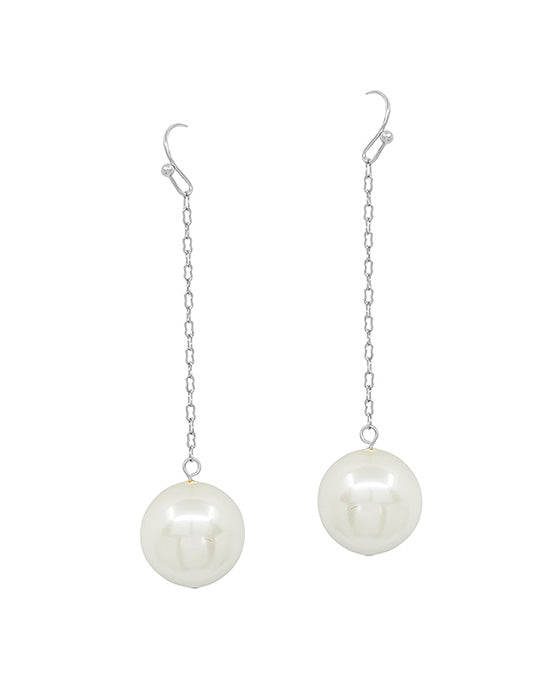 18mm Pearl Drop Chain Linear Earring