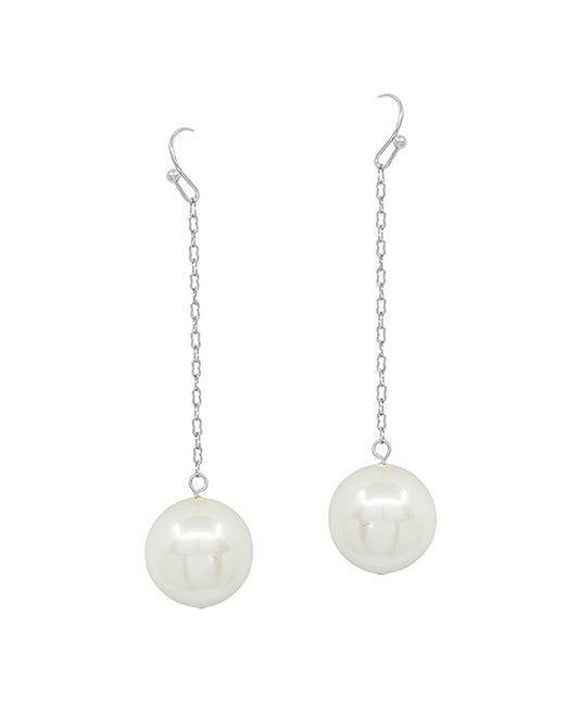 18mm Pearl Drop Chain Linear Earring