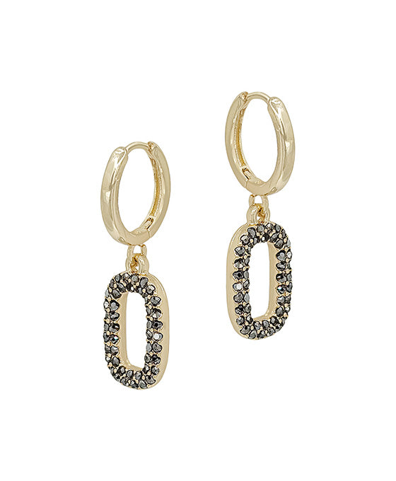 Round Pave Accent Drop Earring