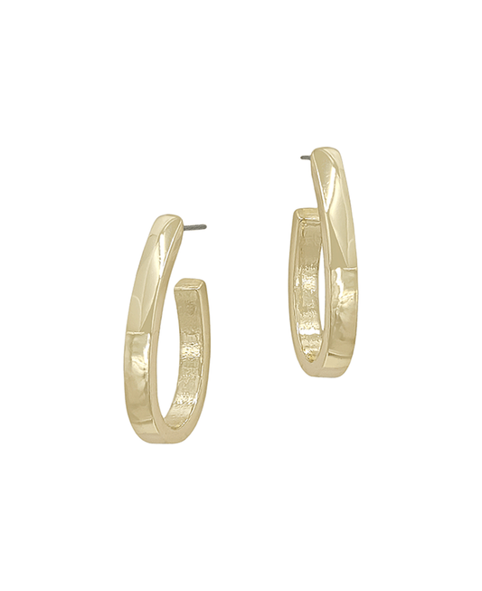 Thick Small Teardrop 30mm Hoop Earring