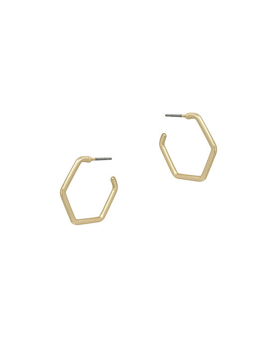 20mm Thine Hexagon Shape Metal Hoop Earring