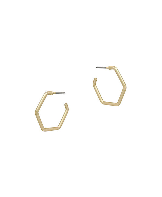 20mm Thine Hexagon Shape Metal Hoop Earring