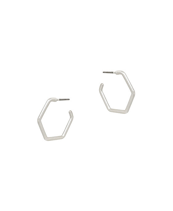 20mm Thine Hexagon Shape Metal Hoop Earring