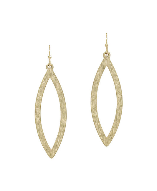2 Inches Oval Shape Textured Metal Earring