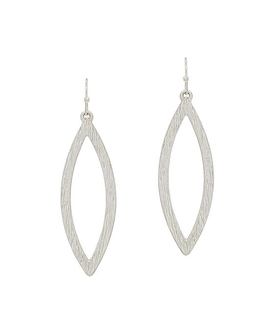 2 Inches Oval Shape Textured Metal Earring