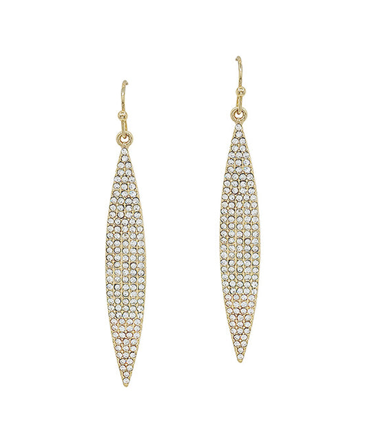 Leaf Shape Pave Metal Earring